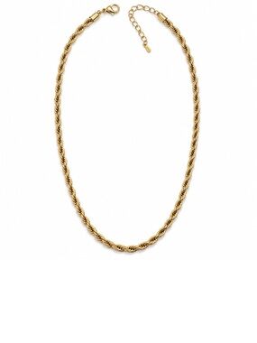Anthropologie Gold Chain Rope Link Necklace 15-17 in
